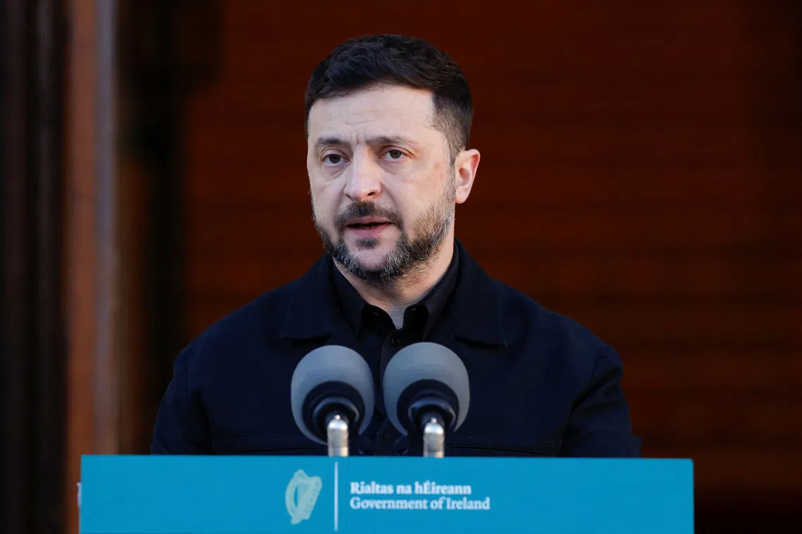 Ukrainian President Volodymyr Zelensky is expected to meet French, British and German leaders on Dec 8.