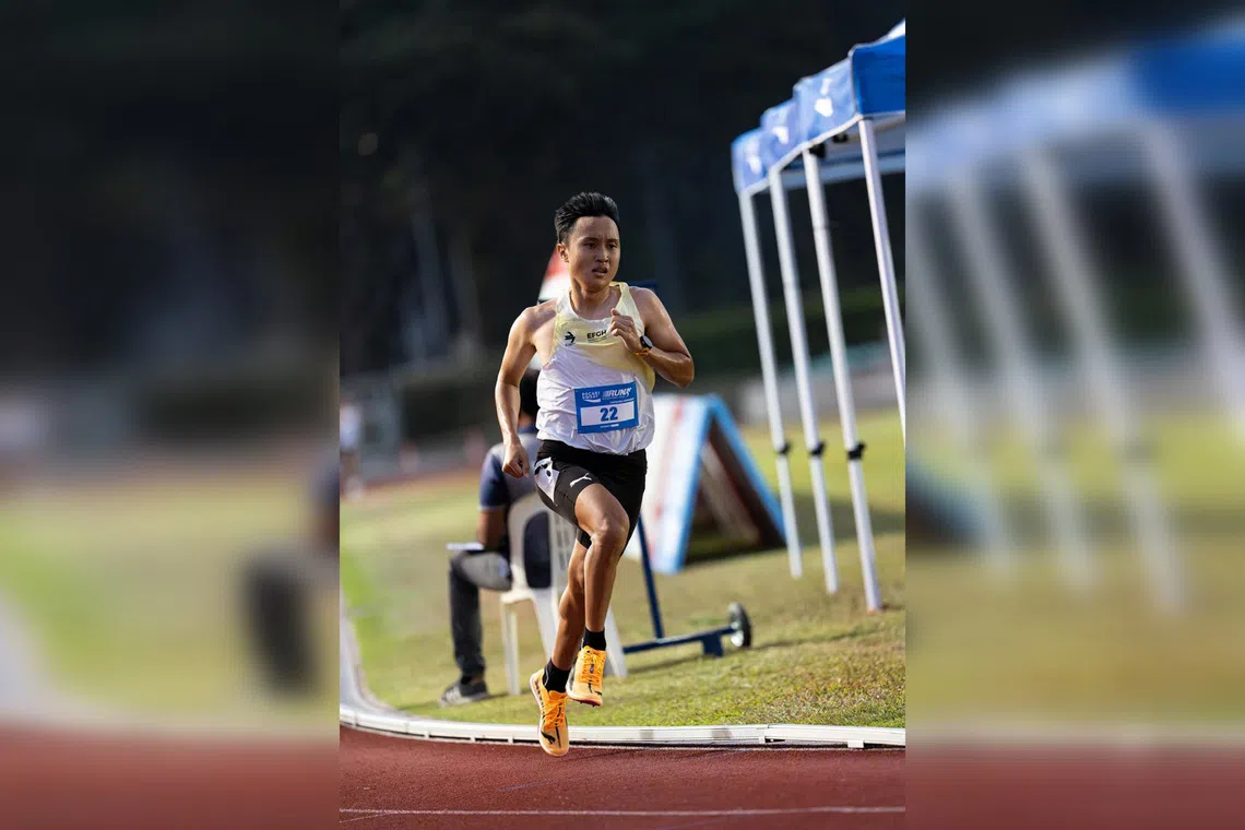 National distance runner Shaun Goh broke the national 2.4km record with a time of 6min 47sec at the Pocari Sweat 2.4km Challenge.