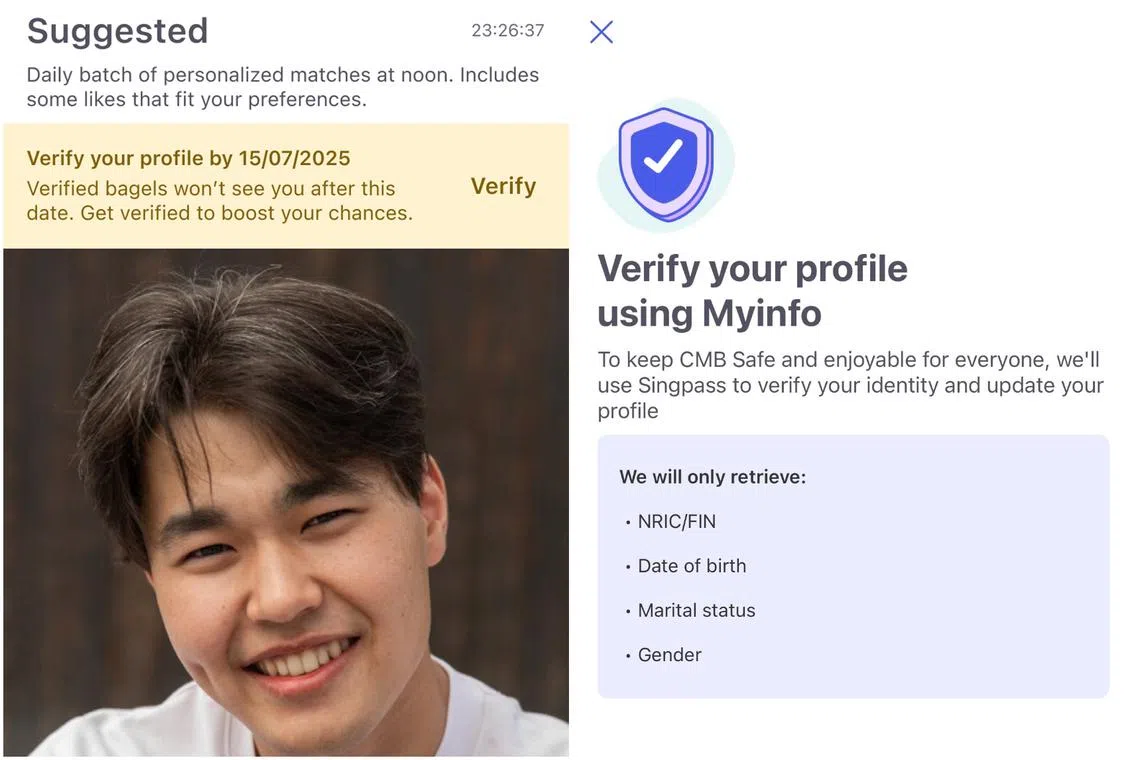 On June 9, Coffee Meets Bagel started using Singpass authentication to verify its local users.