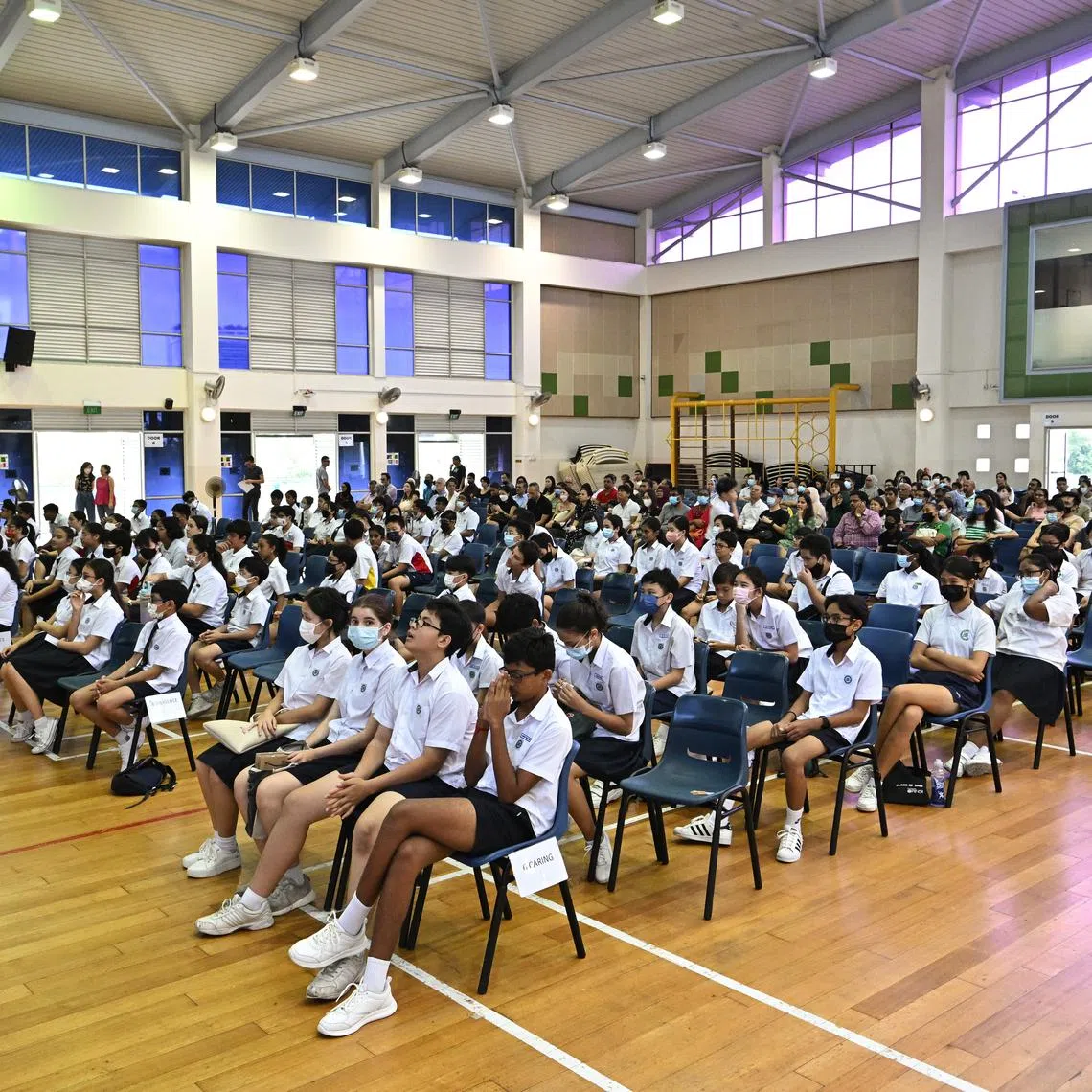 Pupils waiting to collect their PSLE results in 2022. It is precisely because of the strong foundations that years of rules-based admissions have set that schools today are trusted to exercise discretion in their intake of students.