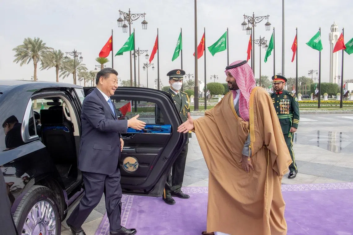 Chinese President Xi Jinping (left) is on a three day working visit to Saudi Arabia.