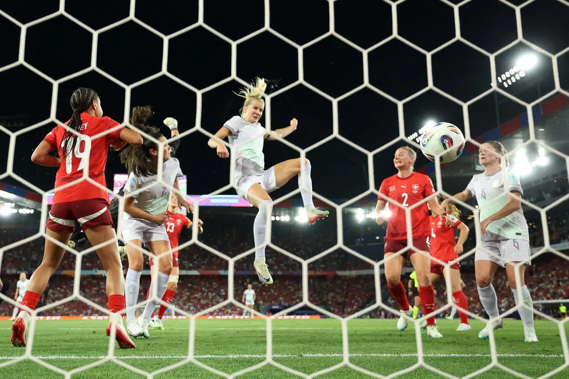 Norway's Ada Hegerberg scores their first goal to equalise with Switzerland.