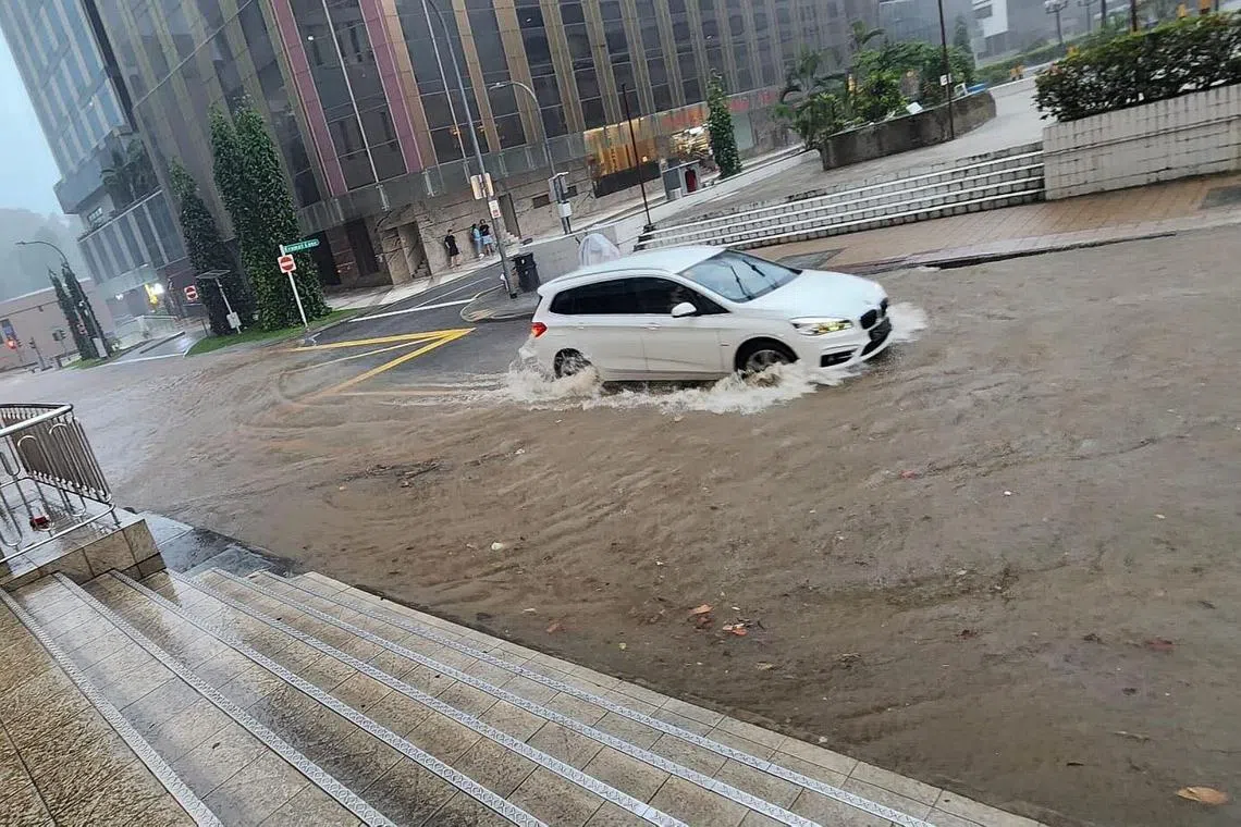 Flooding along Cavenagh Road on March 30, 2023.