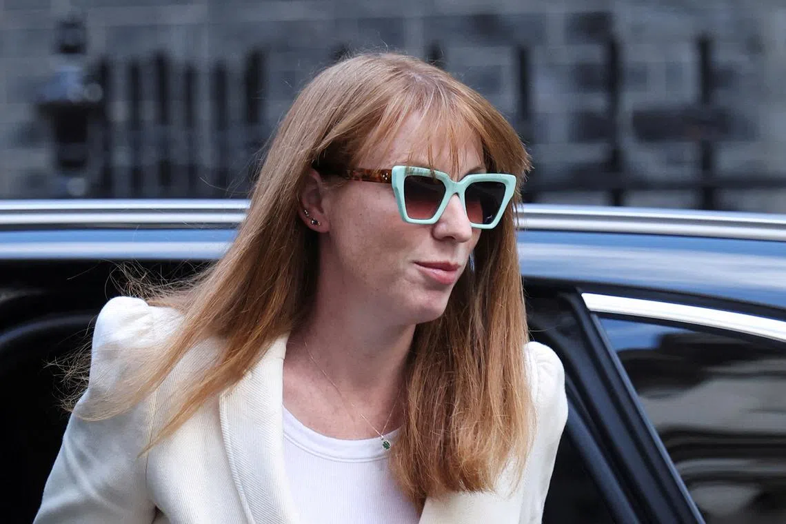 FILE PHOTO: Britain's Deputy Prime Minister Angela Rayner arrives for a cabinet meeting at Downing Street in London, Britain, September 2, 2025. REUTERS/Toby Melville/File Photo