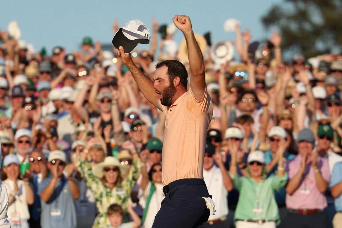 Only at the end, when he had won,  did Masters champion Scottie Scheffler allow himself to show any emotion. 