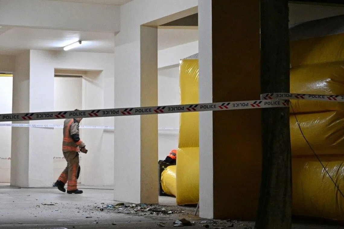 Shattered glass was seen strewn across the void deck.