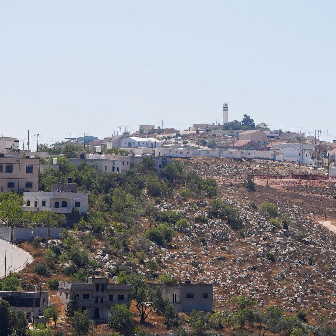 Jewish settlement of Shilo in the Israeli-occupied West Bank as seen from the Palestinian village of Jalud July 2, 2026. REUTERS/Ali Sawafta