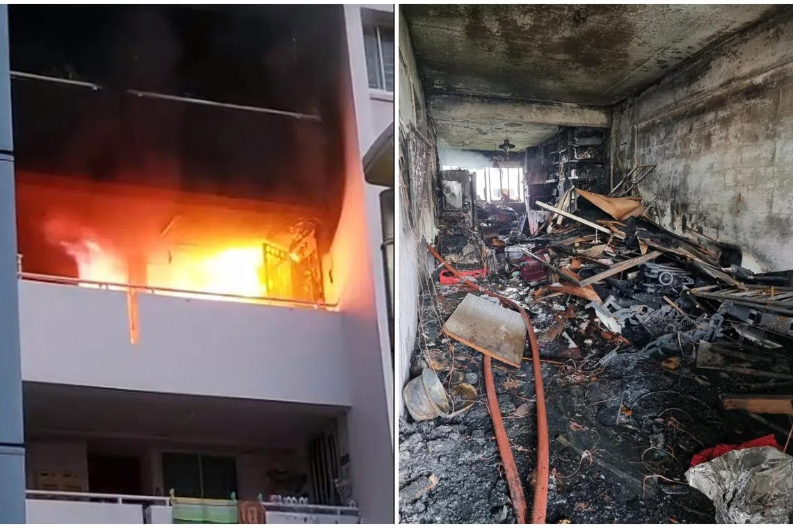 The fire had raged through a flat in Block 409 Bedok North Avenue 2 on May 13, 2022, where five people were living.