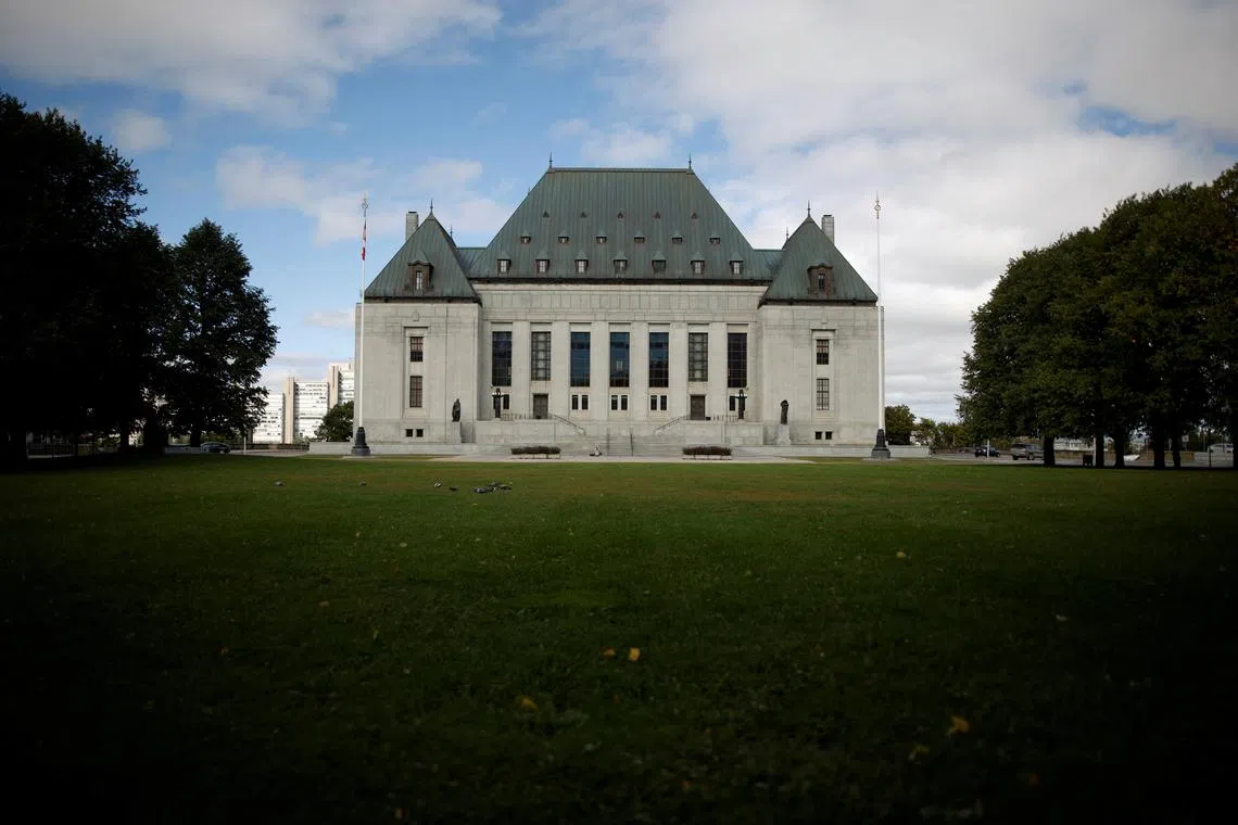 FILE PHOTO: General view of the Supreme Court of Canada building on Parliament Hill in Ottawa, Ontario, Canada September 17, 2020.  REUTERS/Blair Gable/File Photo