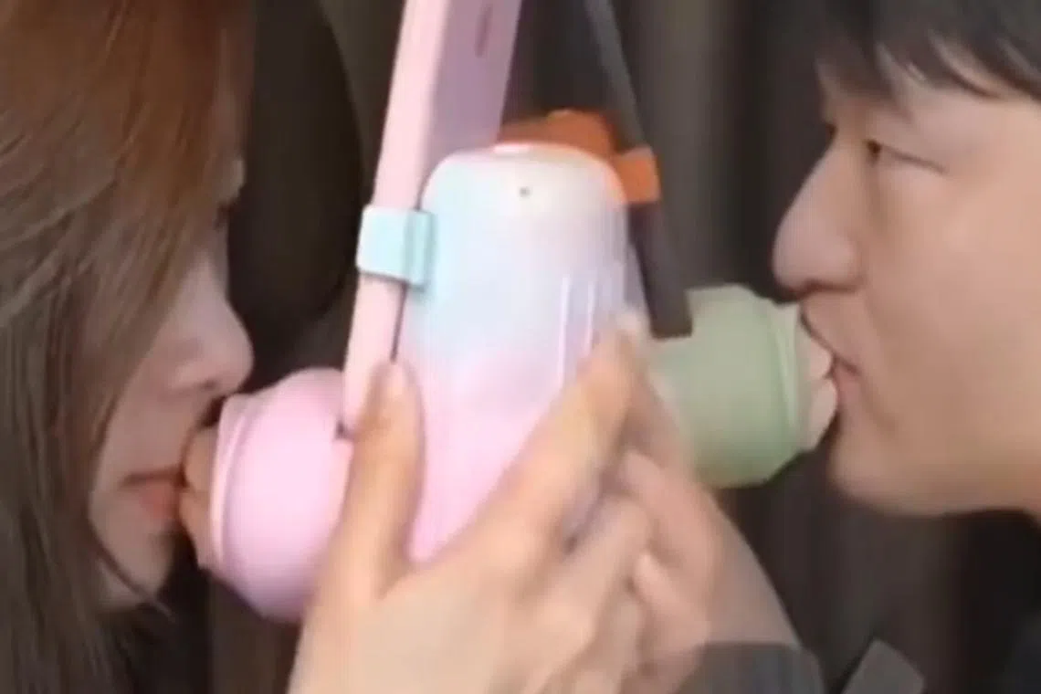 An inventor at a university in China has patented a contraption that mimics the sensation, and even the sound, of kissing.