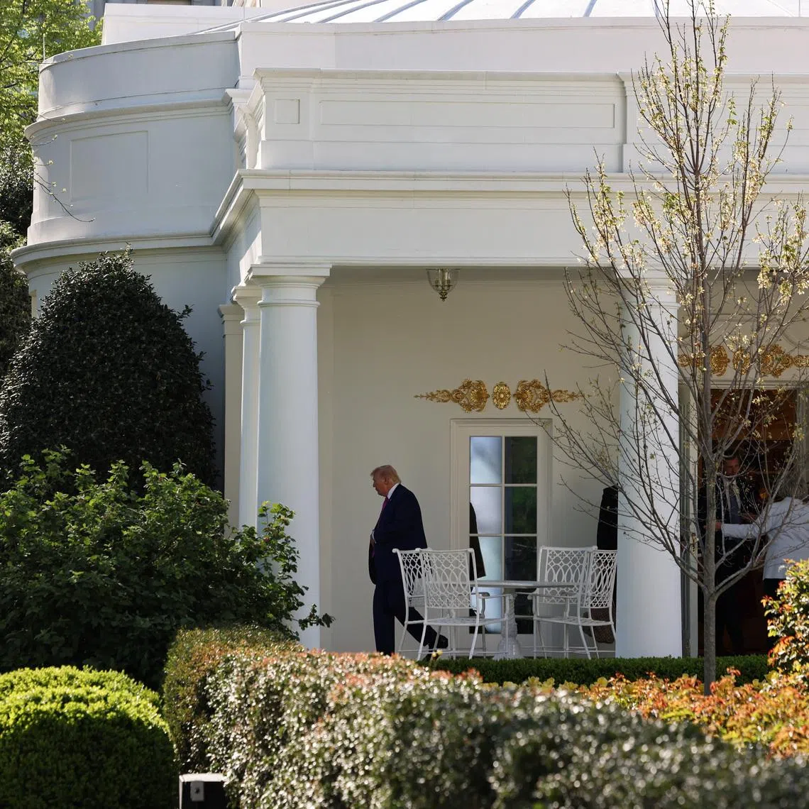 US President Donald Trump at the White House in Washington, DC on April 10.