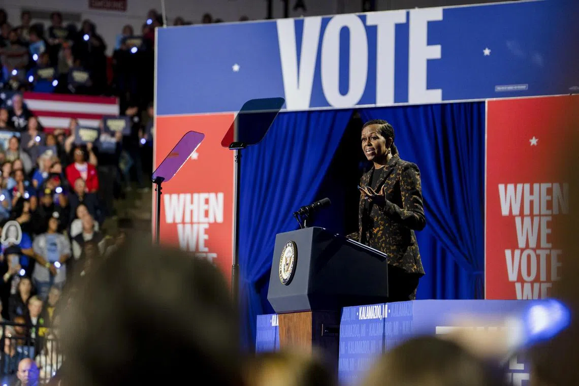 Mrs Obama said some voters were ignoring Trump’s “gross incompetence.” 