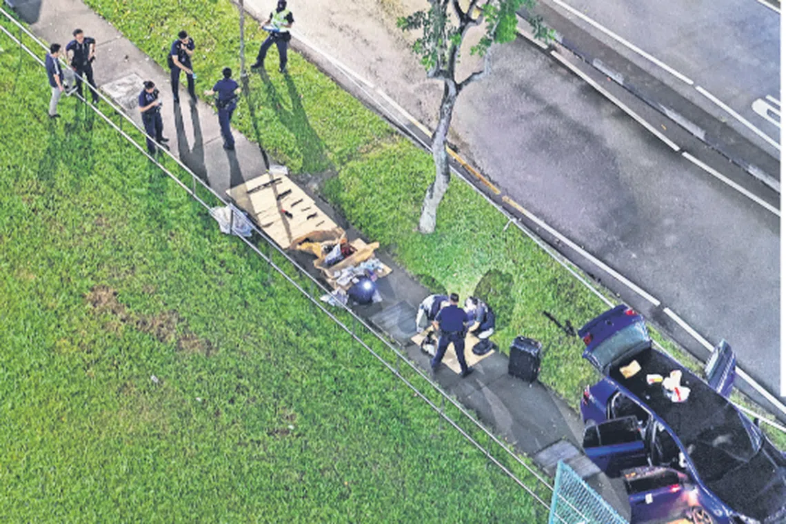 The male car driver abandoned the vehicle and fled on foot.