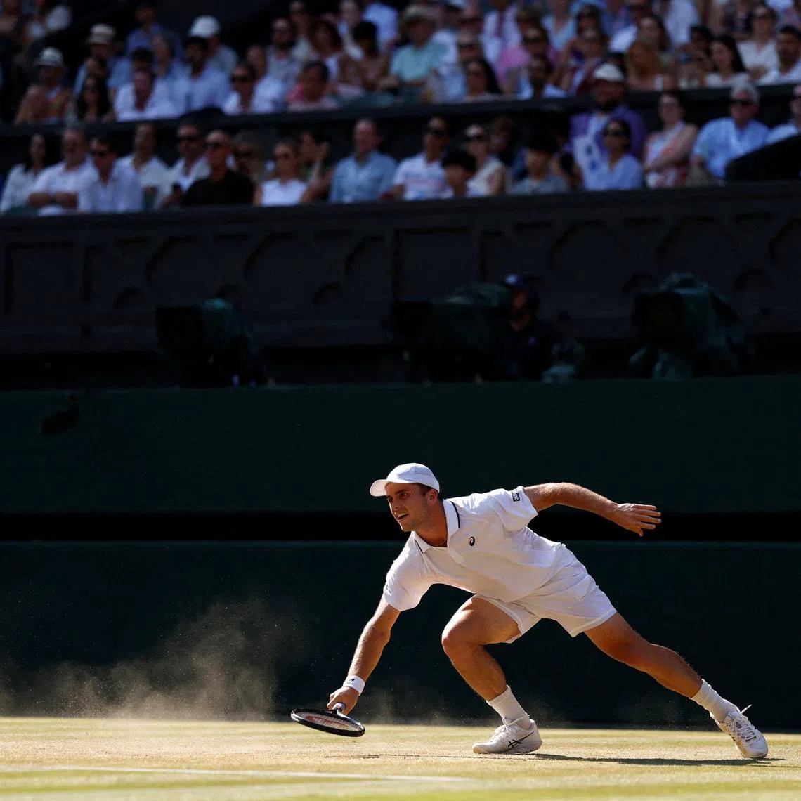 Tennis - Wimbledon - All England Lawn Tennis and Croquet Club, London, Britain - July 8, 2026 Britain's Arthur Fery in action during his quarter final match against Italy's Flavio Cobolli REUTERS/Andrew Couldridge/File Photo
