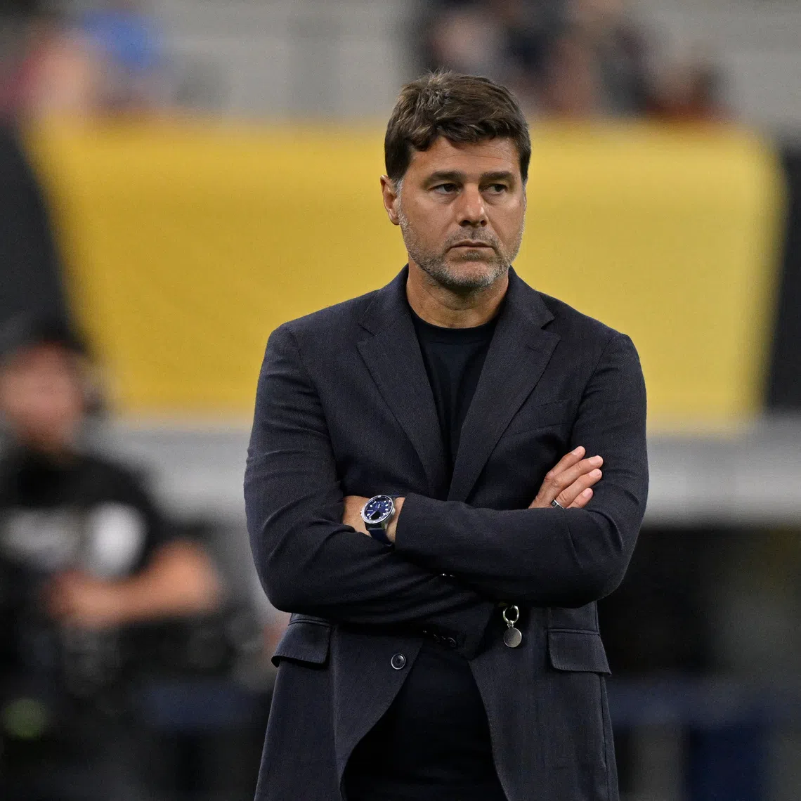 Jun 22, 2025; Arlington, Texas, USA; United States of America head coach Mauricio Pochettino looks on during the first half against Haiti during a group stage match of the 2025 Gold Cup at AT&T Stadium. Jerome Miron-Imagn Images