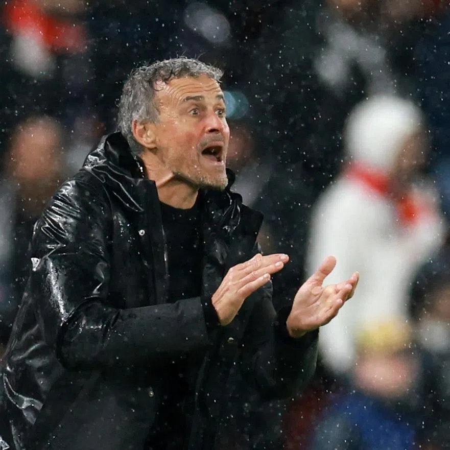 Soccer Football - UEFA Champions League - Quarter Final - Second Leg - Liverpool v Paris St Germain - Anfield, Liverpool, Britain - April 14, 2026 Paris St Germain coach Luis Enrique reacts REUTERS/Phil Noble/File Photo