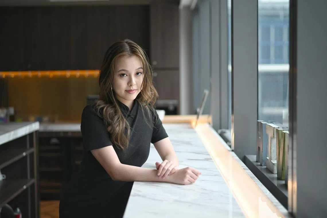 Ms Brooke Lim, 19, known as @Sugaresque on TikTok, said her plagiarised essay was not monetised. ST PHOTO: ARIFFIN JAMAR