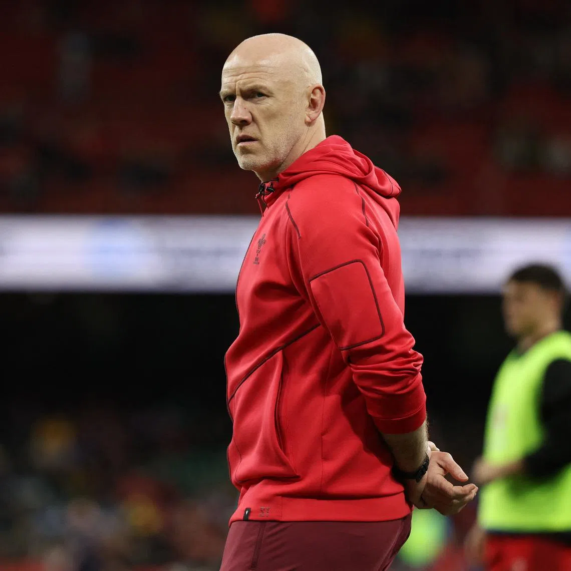 Rugby Union - Six Nations Championship - Wales v Scotland - Principality Stadium, Cardiff, Wales, Britain - February 21, 2026 Wales head coach Steve Tandy during the warm up before the match. REUTERS/Cat Goryn