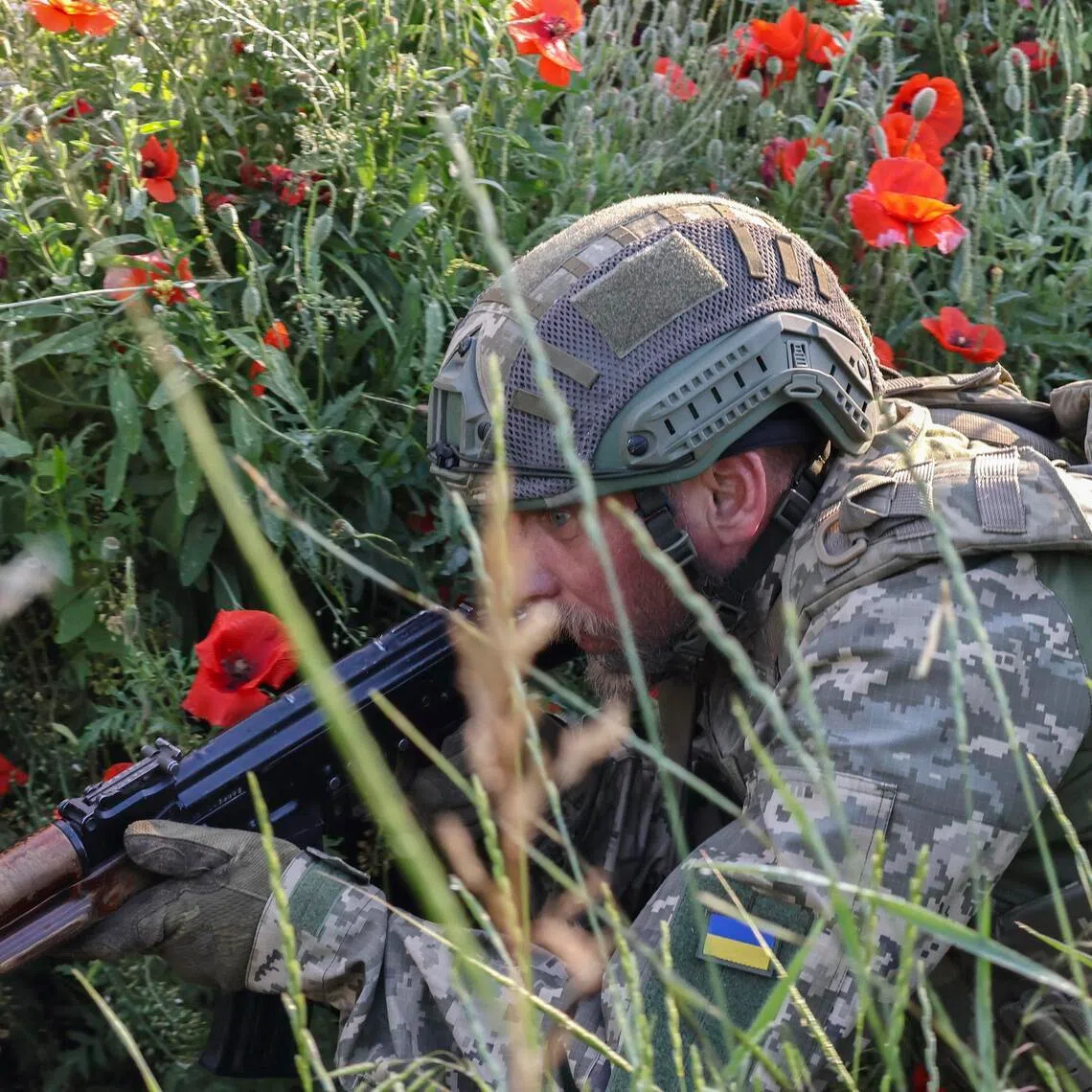 Ukrainian servicemen taking part in combat coordination training in Ukraine, in a photo released on June 10, 2026.