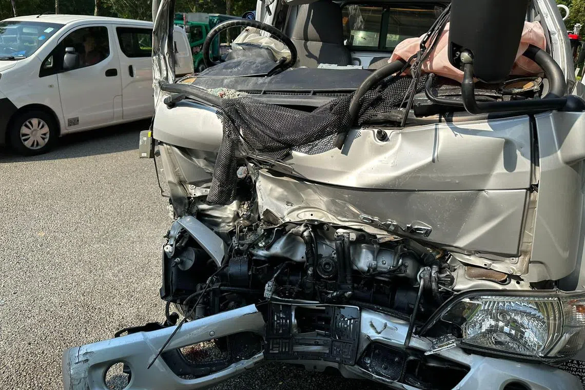 The lorry driver was found trapped in his seat with his lower limbs pinned under the dashboard, as the vehicle’s front was “severely crushed inwards”.