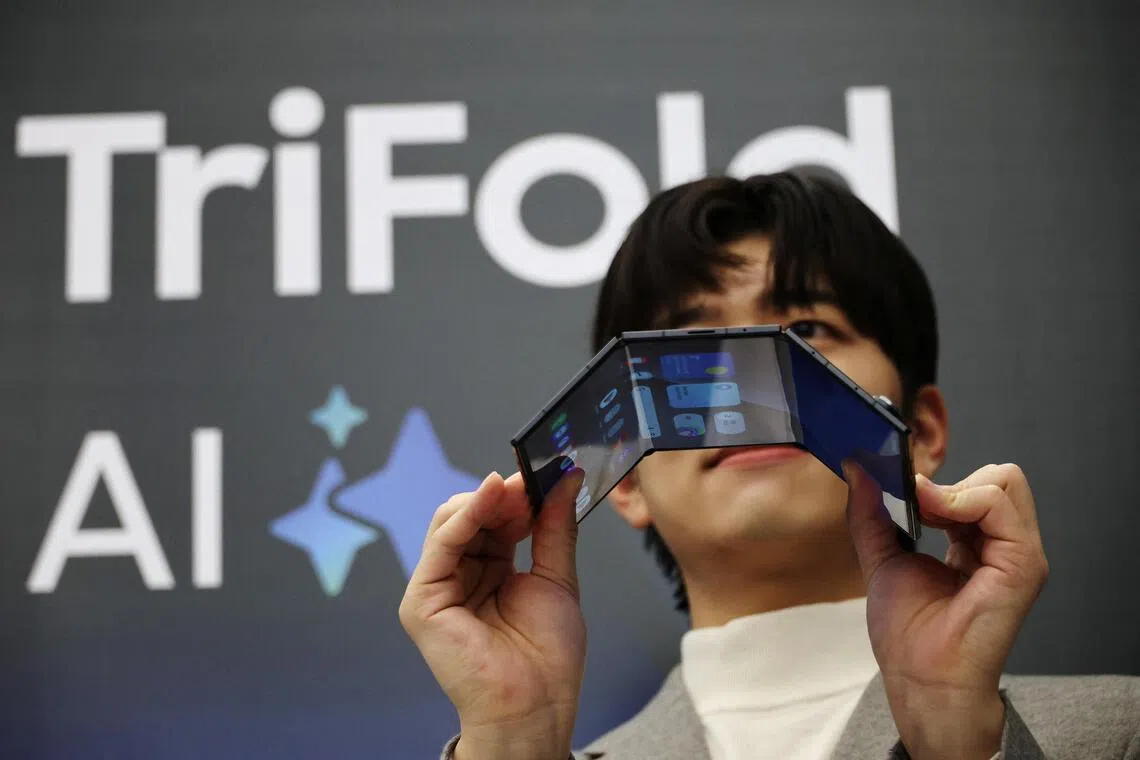 The launch of the Galaxy Z TriFold marks Samsung’s bid to reinforce its footing in the foldable phone market where Chinese rivals have been gaining ground.