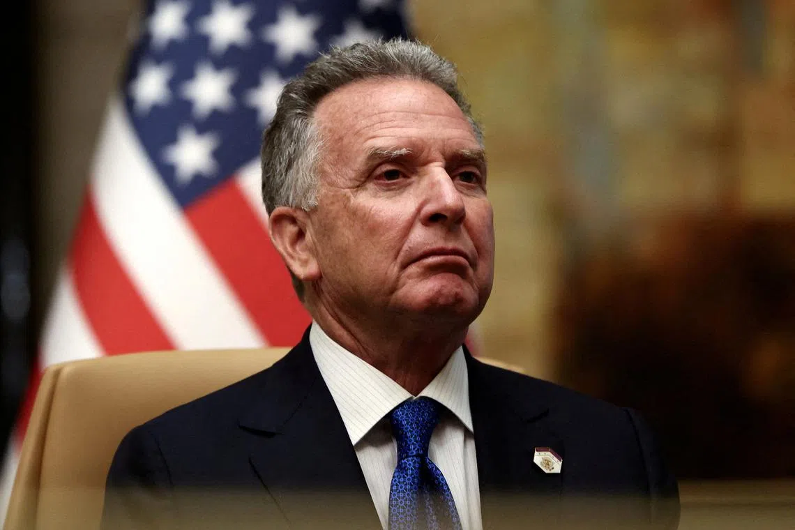 FILE PHOTO: U.S. Middle East envoy Steve Witkoff in Riyadh, Saudi Arabia, February 18, 2025. REUTERS/Evelyn Hockstein/Pool/File Photo