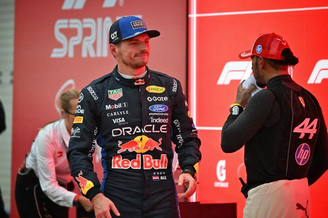 Max Verstappen of Red Bull claimed victory in the sprint at the Formula 1 Singapore Airlines Singapore Grand Prix on Oct 10.
