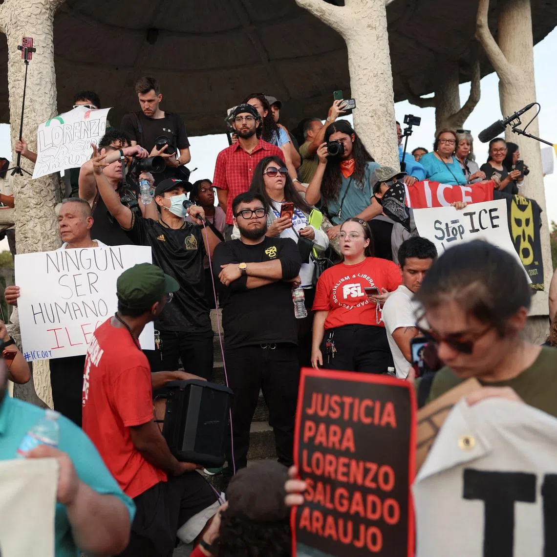 Protests erupted in Houstan after the shooting of a Mexican national, Lorenzo Salgado Araujo, on July 7 by a US Immigration and Customs Enforcement agent.