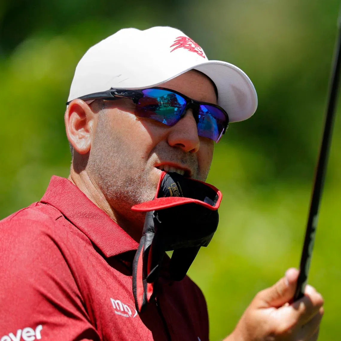 Golf - The Masters - Augusta National Golf Club, Augusta, Georgia, U.S. - April 9, 2026  Spain's Sergio Garcia on the 7th hole during the first round REUTERS/Mike Blake