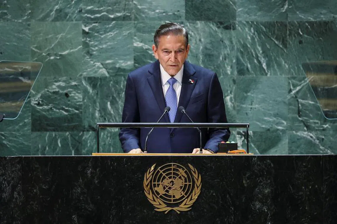 File Photo: Panama's President Laurentino Cortizo Cohen addresses the 78th Session of the U.N. General Assembly in New York City, U.S., September 19, 2023.  REUTERS/Eduardo Munoz/File photo