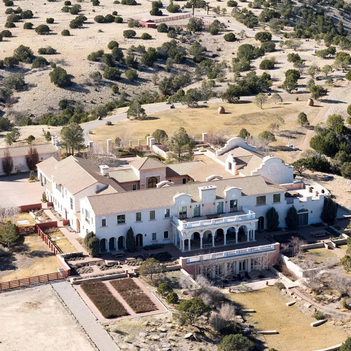 A drone view shows Zorro Ranch, where Jeffrey Epstein and his acquaintances are accused of sexually abusing women and girls.