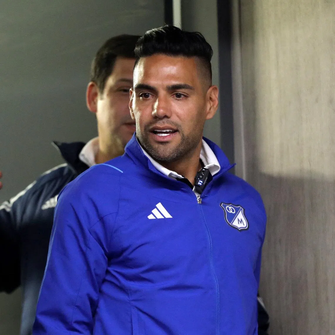 Soccer Football - Primera A - Millonarios unveil Radamel Falcao - Estadio Nemesio Camacho el Campin, Bogota, Colombia - July 16, 2024 Millonarios' Radamel Falcao during the presentation REUTERS/Luisa Gonzalez