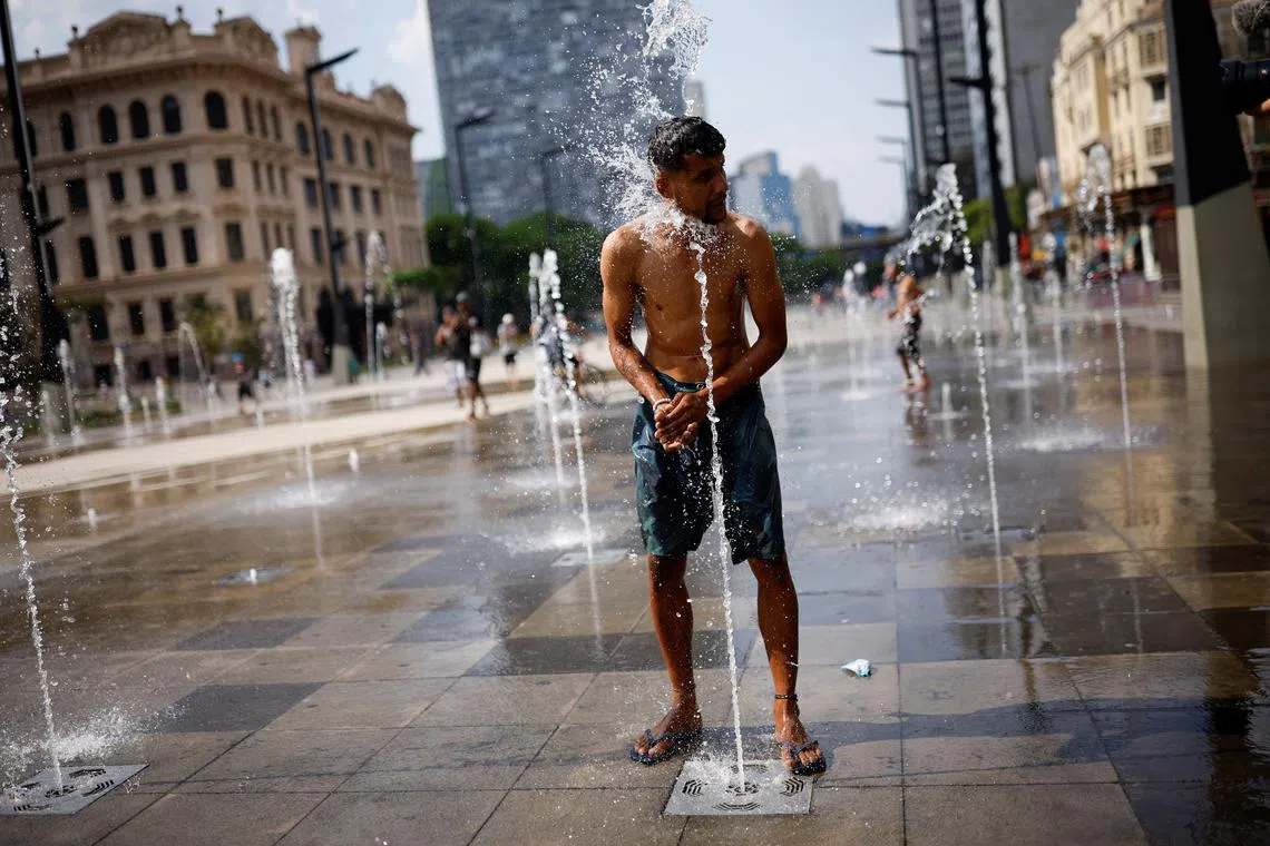 Heatwave in the centre of Sao Paulo, Brazil, on Sept 22, 2023.