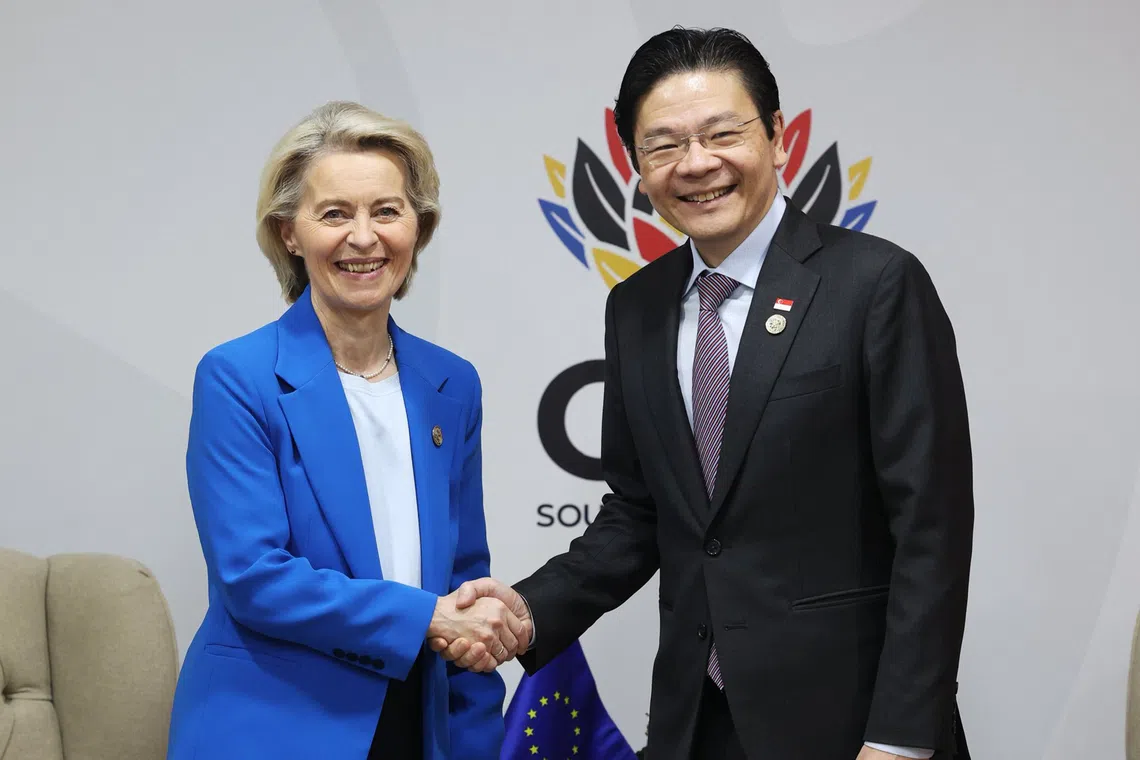 Prime Minister Lawrence Wong kicked off the string of bilateral meetings on Nov 22 with European Commission President Ursula von der Leyen.