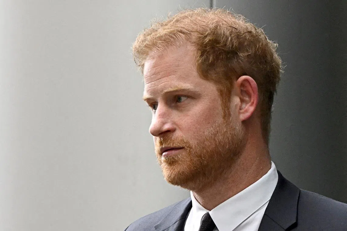 FILE PHOTO: Britain's Prince Harry, Duke of Sussex walks outside the Rolls Building of the High Court in London, Britain June 6, 2023. REUTERS/Toby Melville//File Photo