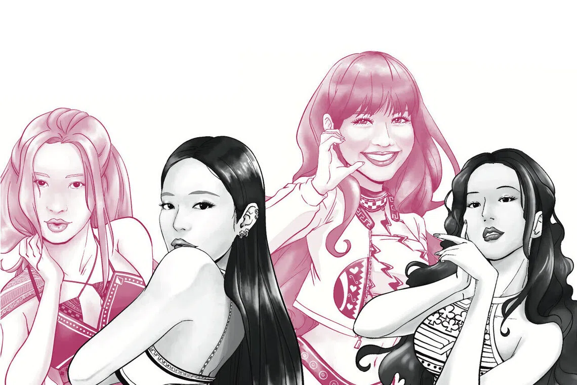 Blackpink - comprising (from left) Rose, Jennie, Lisa and Jisoo - will be the first K-pop act to perform three consecutive concerts at the Singapore Indoor Stadium, from Nov 28 to 30.