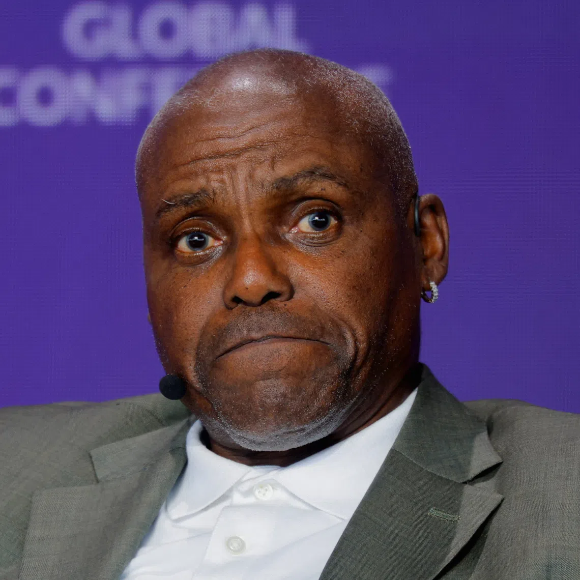 Head Coachn of Track and Field at the University of Houston and former U.S. Olympic Track and Field Athlete Carl Lewis attends the Milken Conference 2025 in Beverly Hills, California, U.S., May 6, 2025. REUTERS/Mike Blake