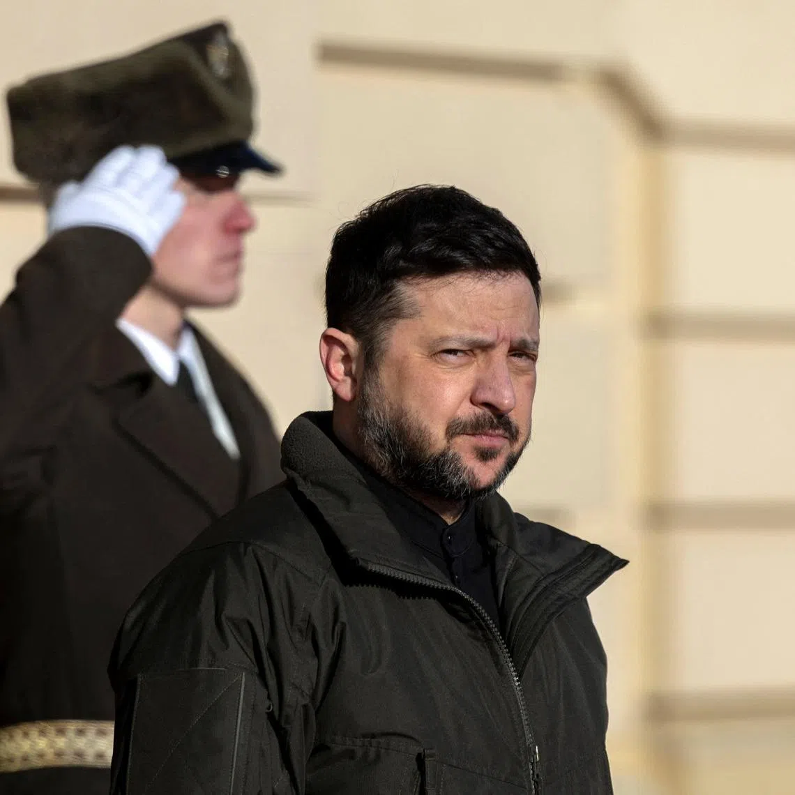 Ukrainian President Volodymyr Zelenskiy looks on as he meets his Czech counterpart Petr Pavel, amid Russia's attack on Ukraine, in Kyiv, Ukraine, January 16, 2026. REUTERS/Thomas Peter