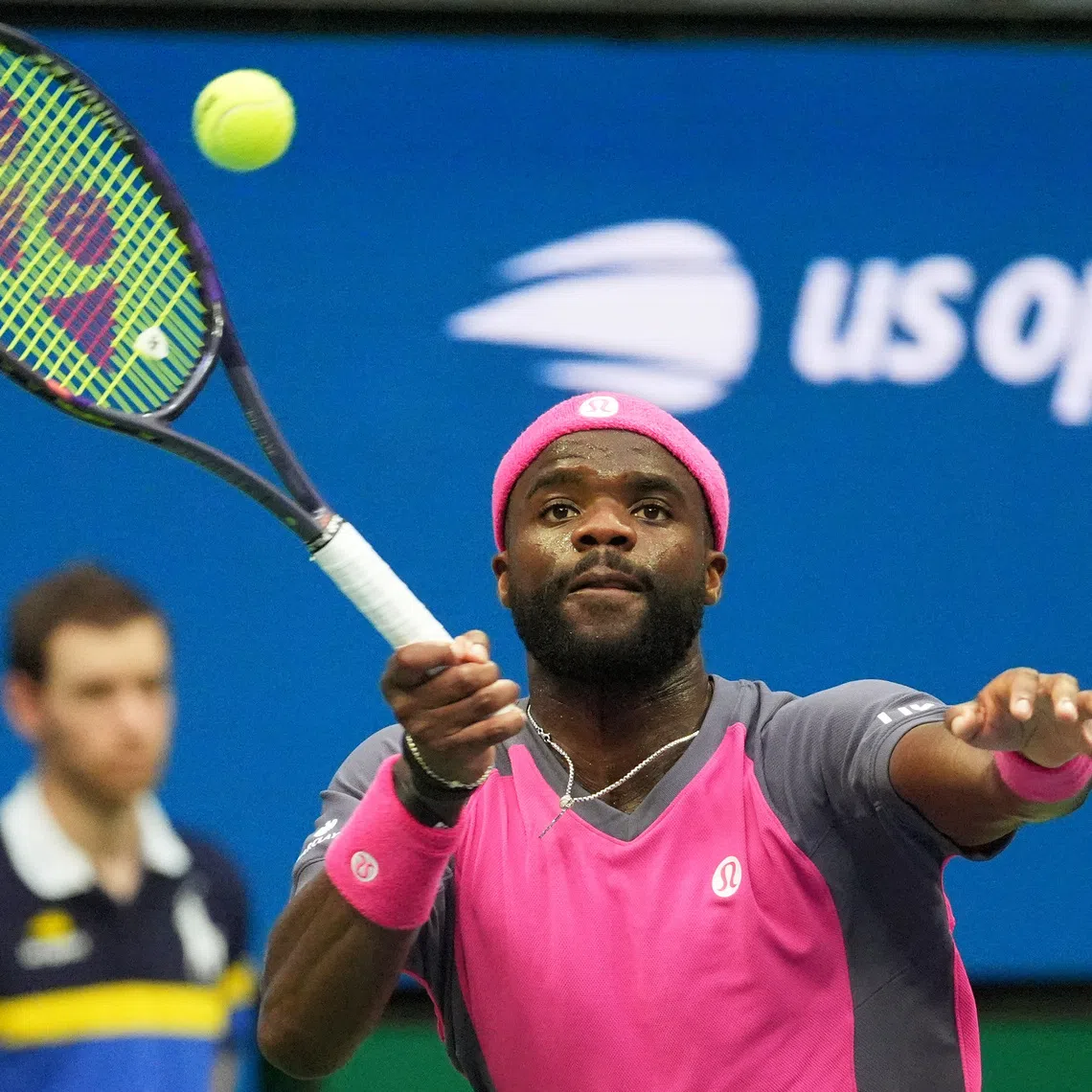 Tennis - U.S. Open - Flushing Meadows, New York, United States - September 8, 2026 Frances Tiafoe of the U.S. in action during his quarter-final match against Alex Michelsen of the U.S. IMAGN IMAGES via Reuters/Robert Deutsch