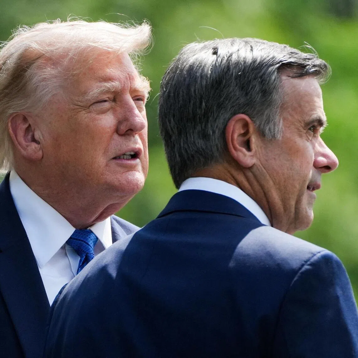 CIA director John Ratcliffe (right) with US President Donald Trump. Ratcliffe’s reported Moscow visit comes as US-brokered talks aimed at ending Russia’s invasion of Ukraine have stalled.