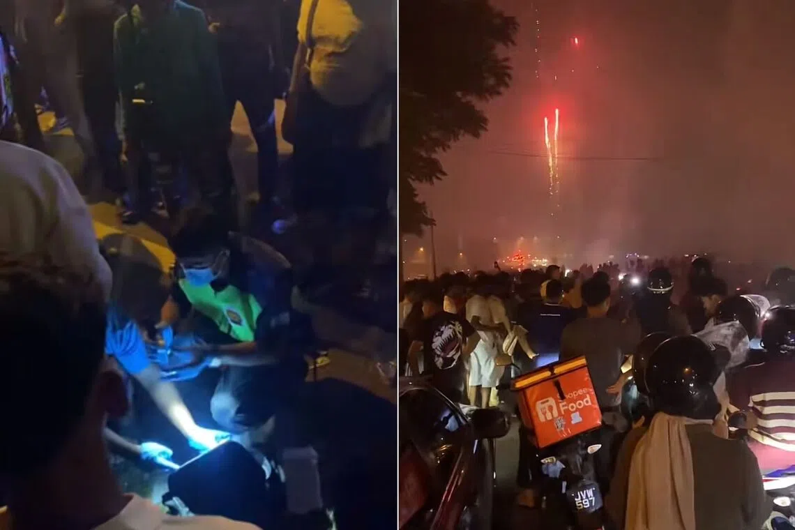 Apart from a man who was seriously injured, 21 other victims suffered minor burns and cuts caused by firecracker residue.