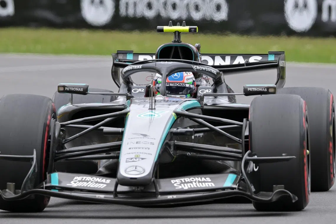 May 24, 2026; Montreal, Quebec, CANADA; Mercedes driver Kimi Antonelli (12) during the Lenovo Grand Prix Du Canada at Circuit Gilles-Villeneuve. Mandatory Credit: Eric Bolte-Imagn Images