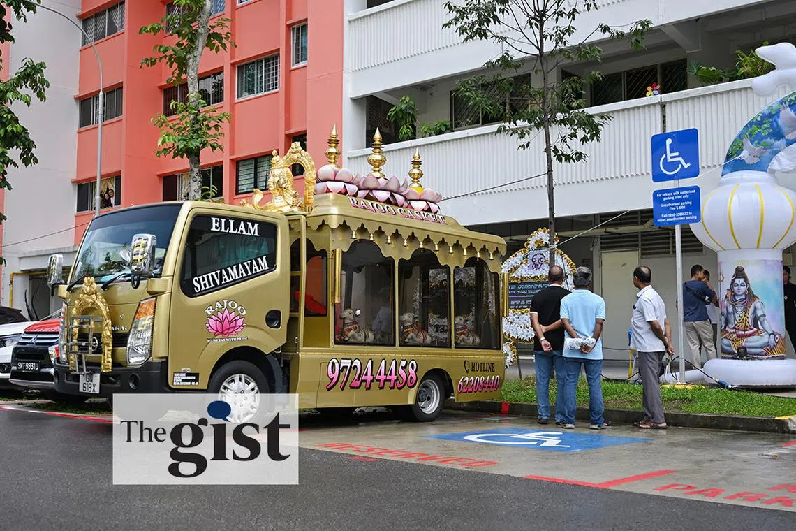 The wake of Sergeant Uvaraja Gopal, who made allegations about the Singapore Police Force before his suicide, in July 2023.