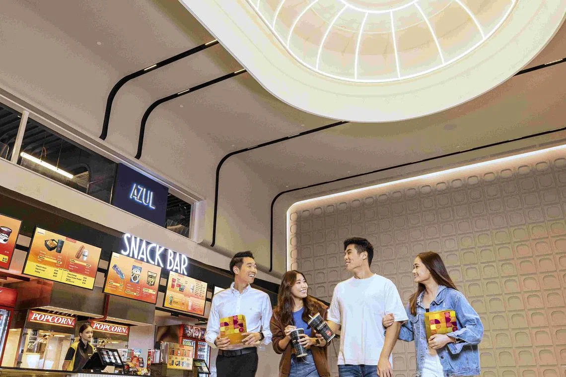 jotrend09 - A dome in the ceiling of cinema atrium greets patrons at the entrance of GV Bugis+ Source: Golden Village Multiplex