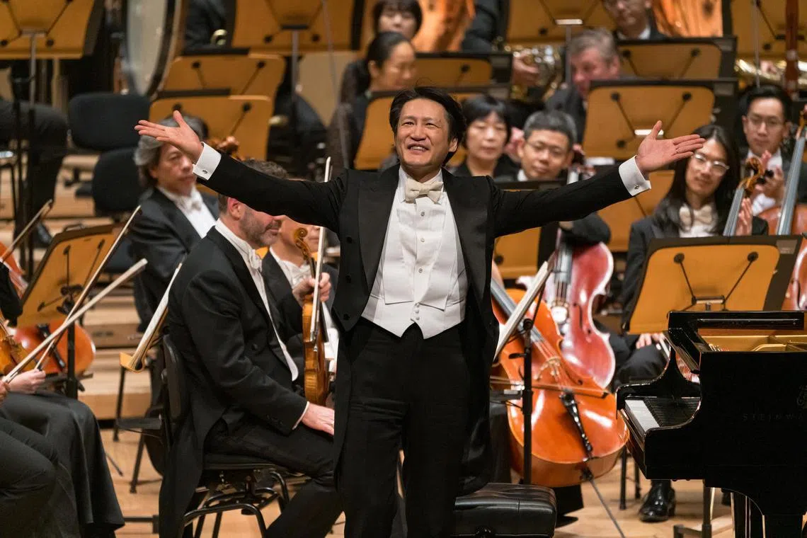 South Korean pianist Jae-Hyuck Cho performs with the Singapore Symphony Orchestra.