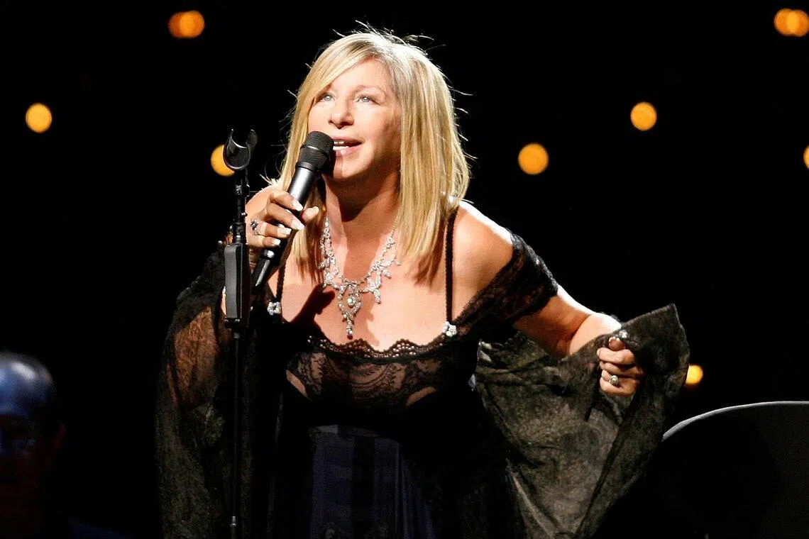 Barbra Streisand, seen here at a 2007 concert, a career that has spanned more than six decades.