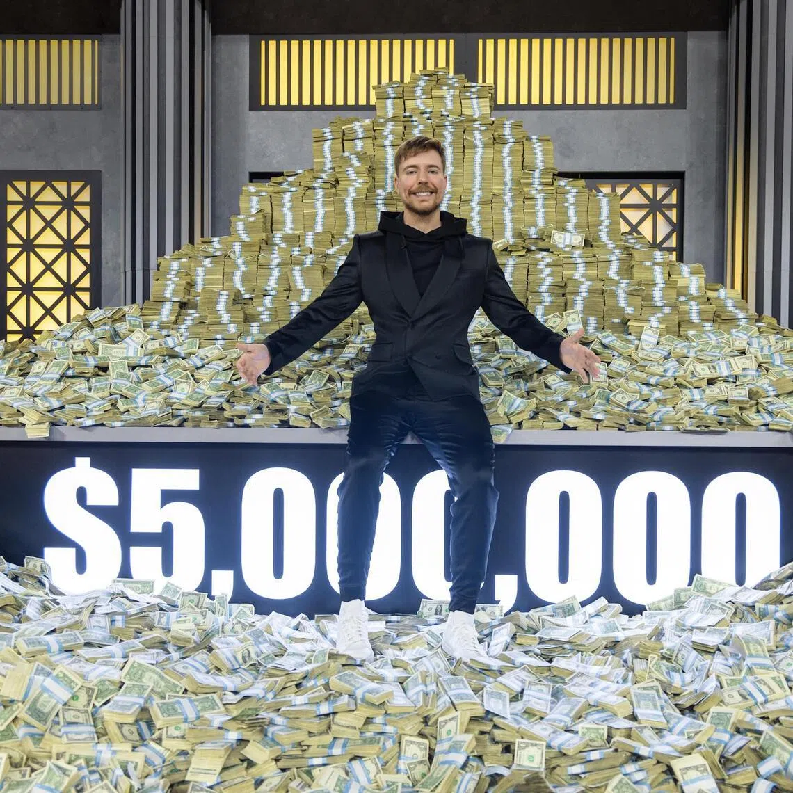 Television still from Beast Games, a reality competition TV series created by YouTuber MrBeast.