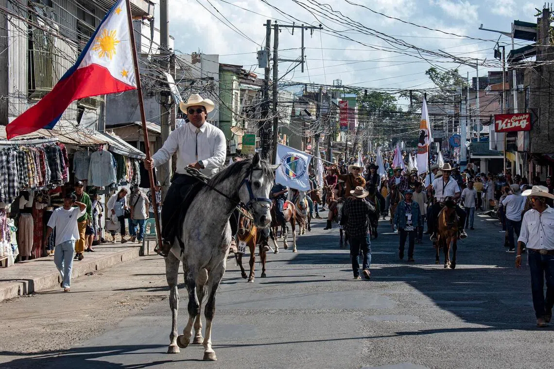 The Rodeo Masbateno festival kicks off on April 13, with an opening parade along the streets of Masbate, Philippines.
