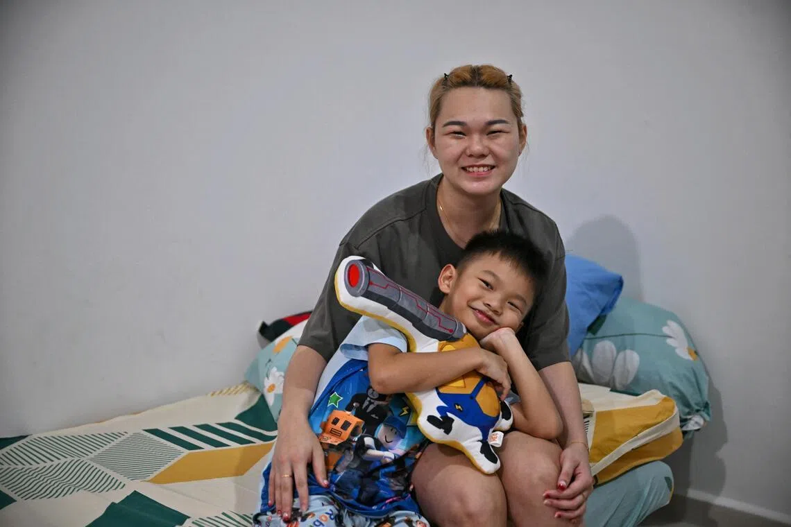 Ms Serena Lim, 28, with her son at her place on Mar 2, 2026.