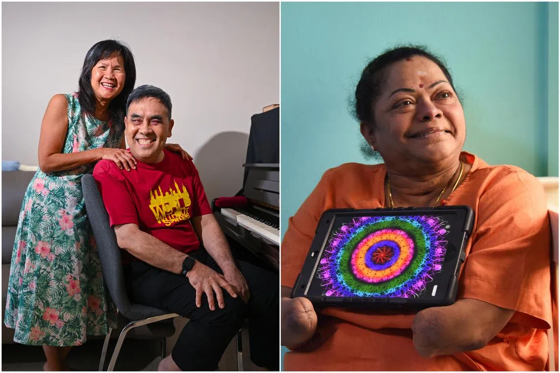 Madam Tang Lai Mui and her husband, Mr Sim Kah Yong, took their first music lessons thanks to the Temasek Trust-CDC Lifelong Learning Enabling Fund. Mrs Renuka Vadivellu signed up for an iPad workshop with support from the fund.